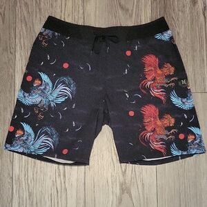 Hurley Phantom Hyperweave Tango Black Feather Print Shorts